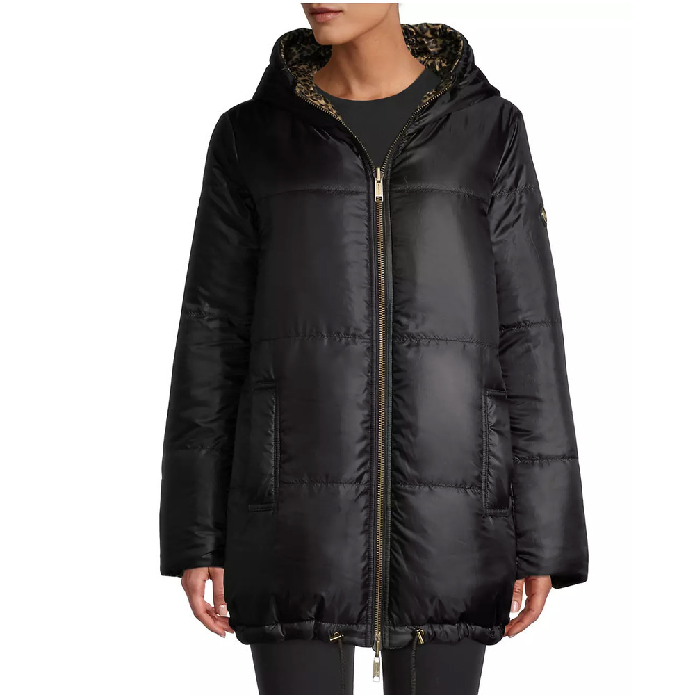 MICHAEL Michael Kors Reversible Cheetah Print Puffer Coat - Picture 5 of 9